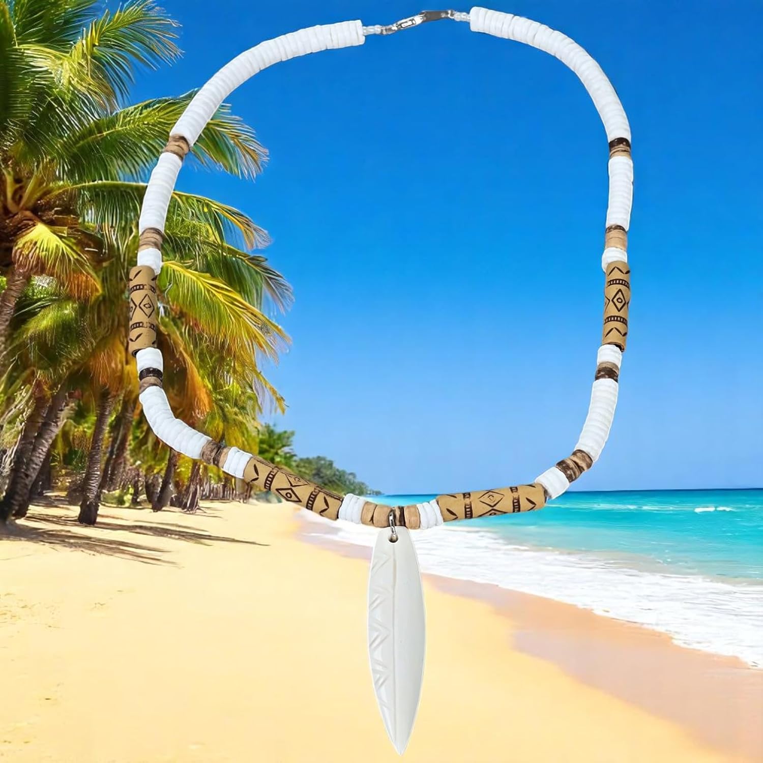 BlueRica Tribal Puka Shell Beads Necklace - Image 3