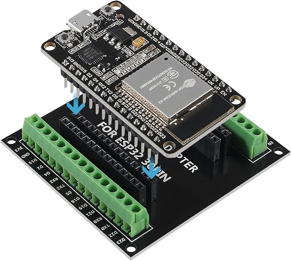 AITRIP 2 مجموعات ESP-WROOM-32 ESP32 ESP-32S Development Board CP2102 WiFi + Bluetooth Ultra-Low Power Dual Core ESP32-DevKitC-32 ESP-WROOM-32 مع ESP32 Breakout Board Shield GPIO 1 إلى 2 لـ Arduino