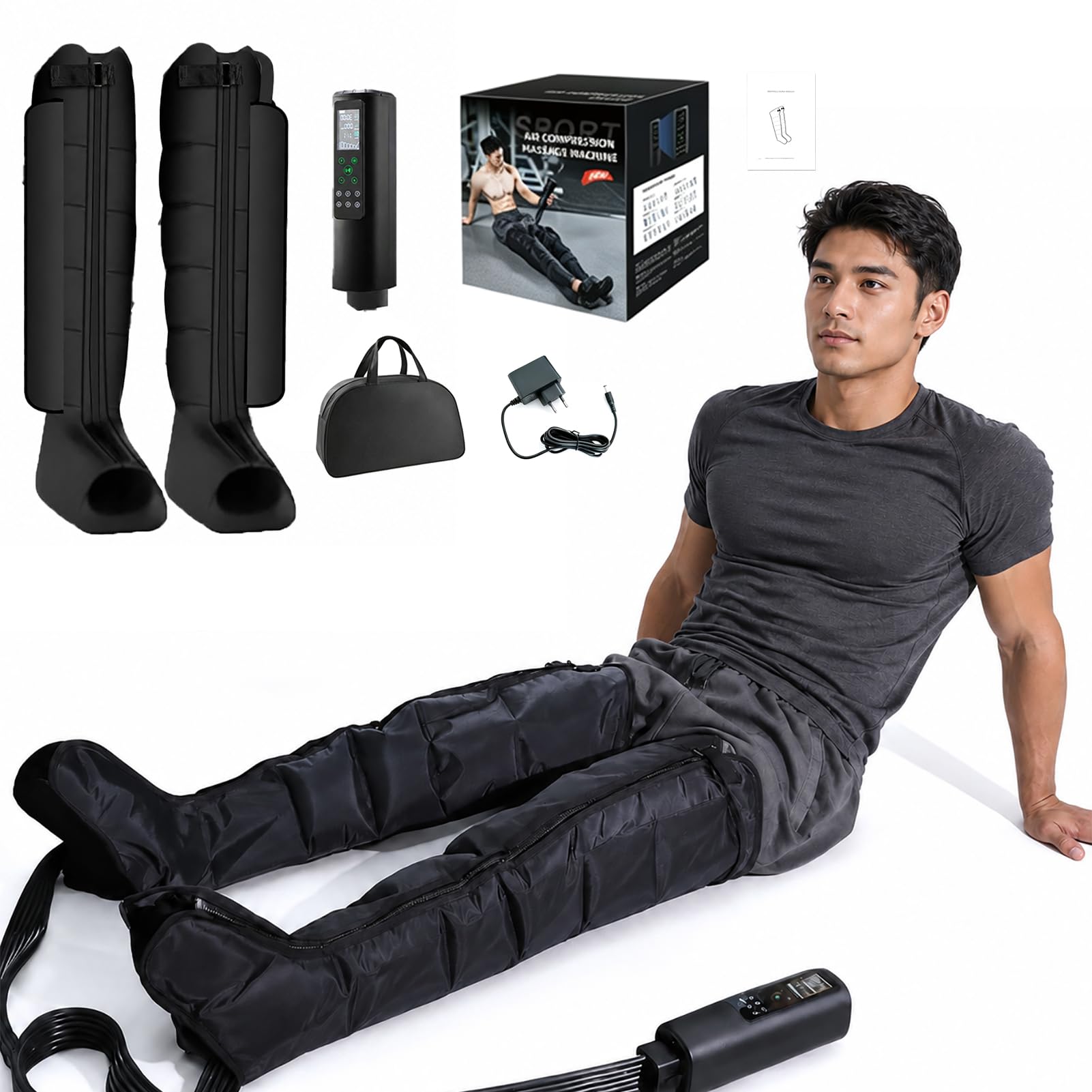 Huachorial Legs Leg Massager Air Compression Boots With Dynamic Recovery Technology (, L)