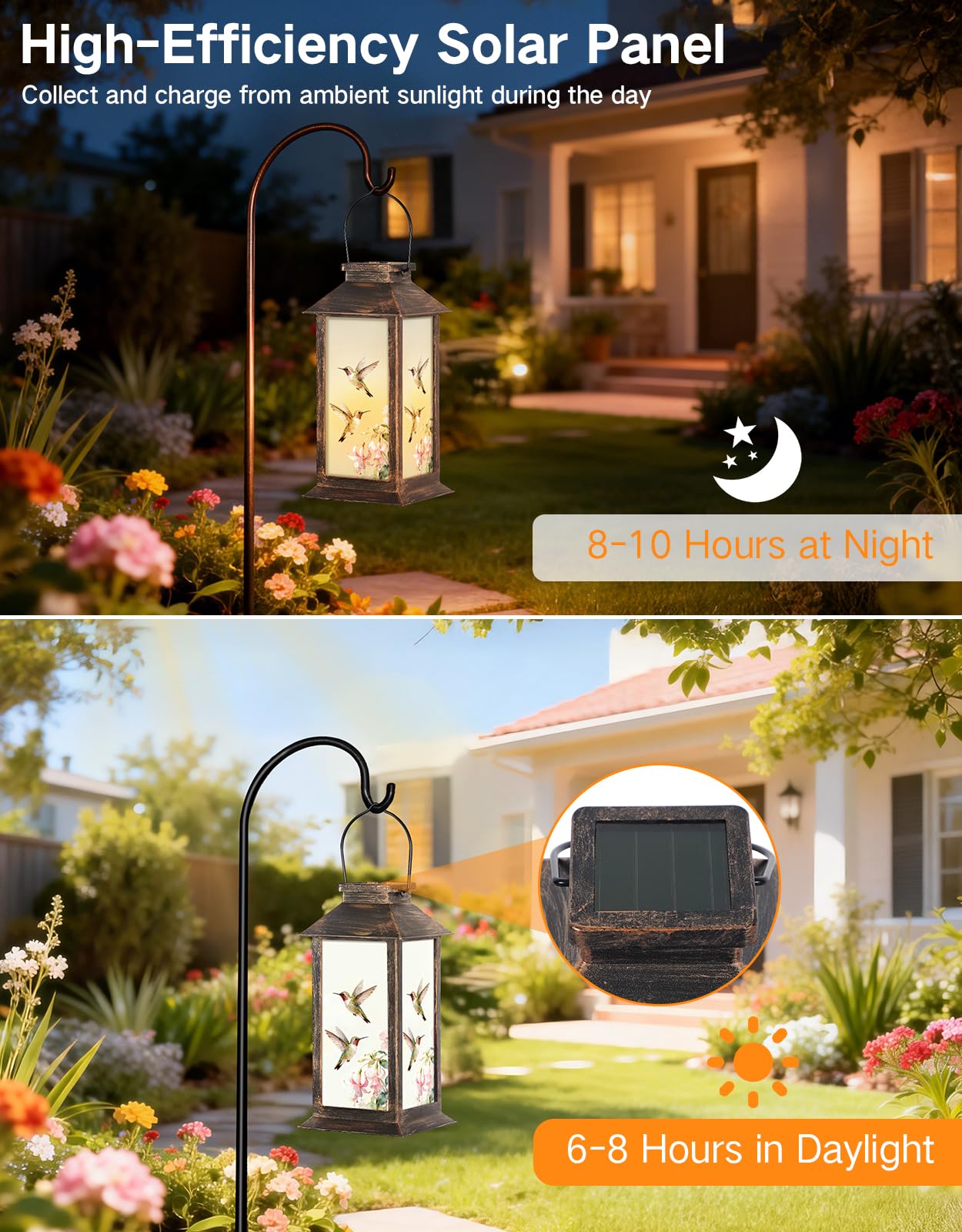 Lanterne Solaire Extérieure Étanche, Lampe Suspendue LED Colibri, Décoration Jardin en Plastique pour Cour, Terrasse, Pelouse, Chemin, Cadeau pour Femmes, Maman, Grand-Mère