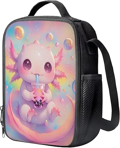 Miniatura 7 de Lonchera térmica con diseño de gato de mezclilla para niñas, linda bolsa de almuerzo con diseño de animales 3D para niños y niñas, bolsa térmica