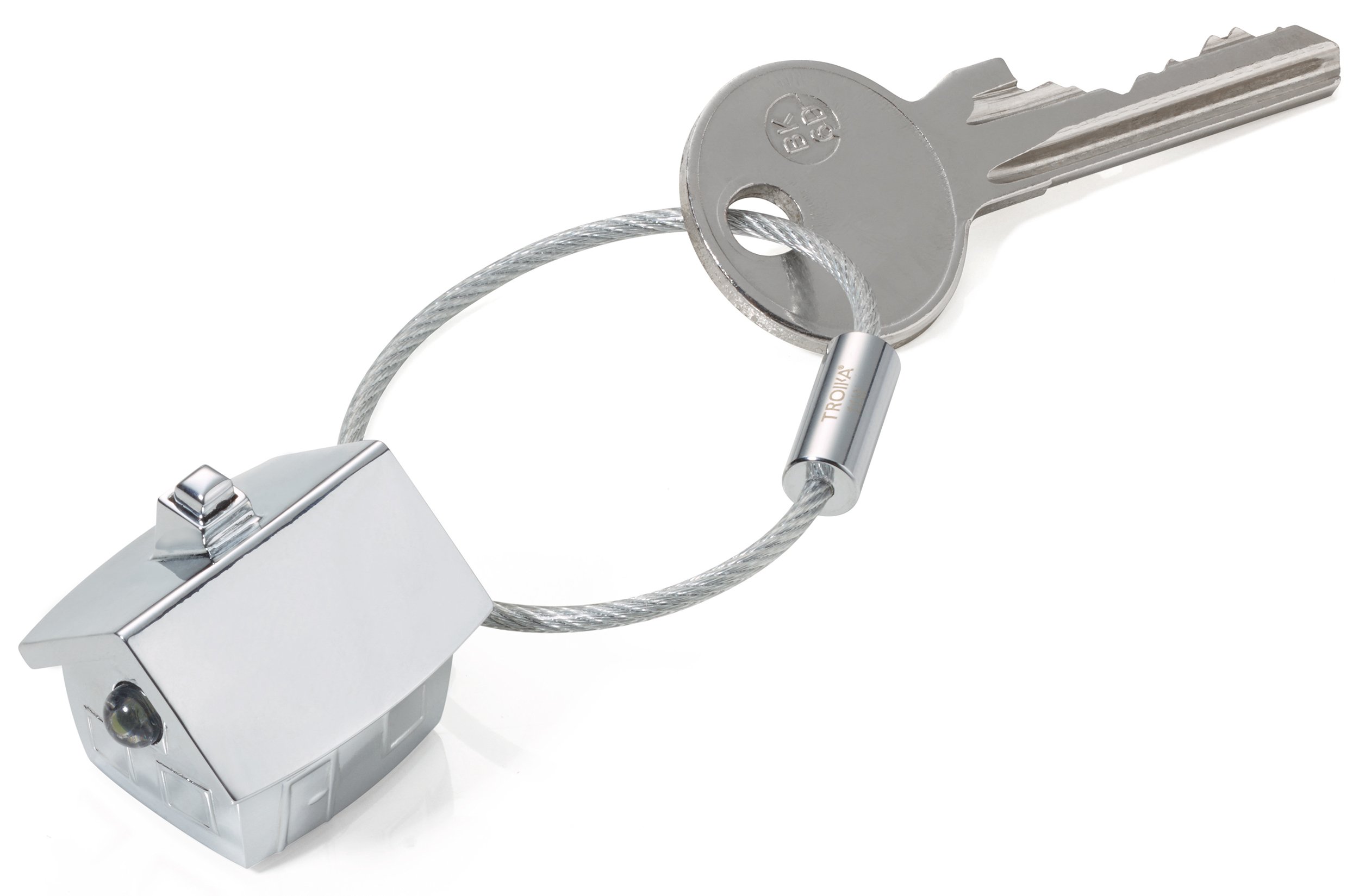 Troika Schlüsselanhänger 'LIGHT HAUS' – Mit LED-Licht, Metallguss, In Geschenkverpackung