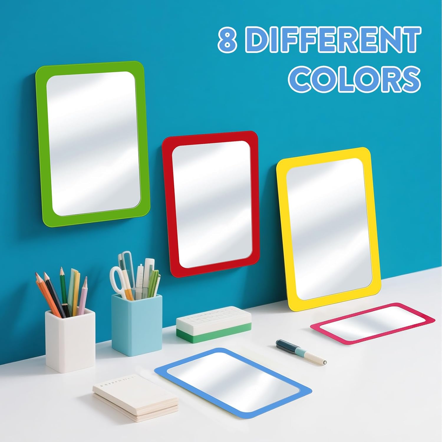 32 Pcs Small Mirrors for Kids Preschool Mirrors Bulk for Classroom Child Safe Shatter Proof 6 x 4 Inch Unbreakable Mirror for Craft