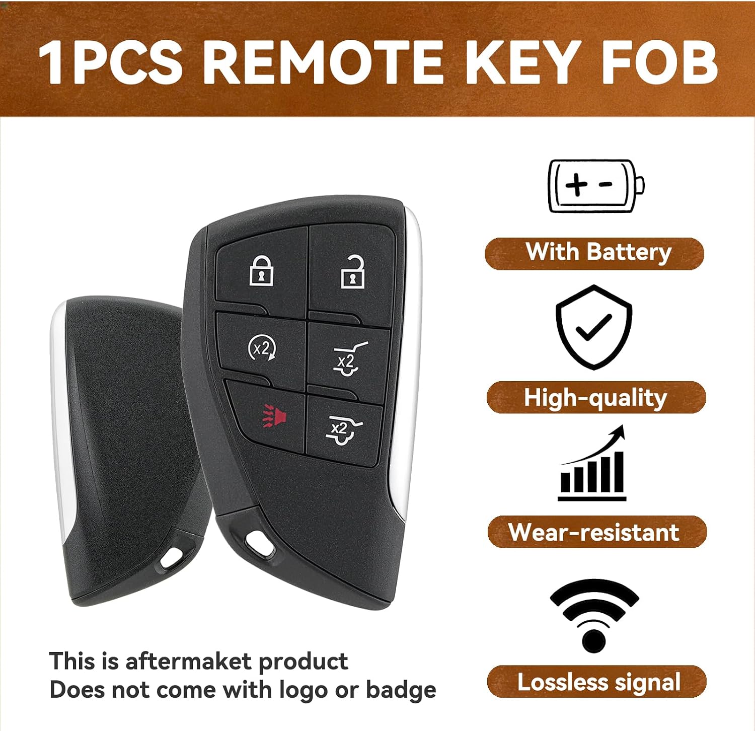 Replacement Remote Key Fob for Chevy Tahoe Suburban 2021 2022 2023 2024 GMC Yukon XY Keyless Entry Remote YG0G21TB2 6 Button