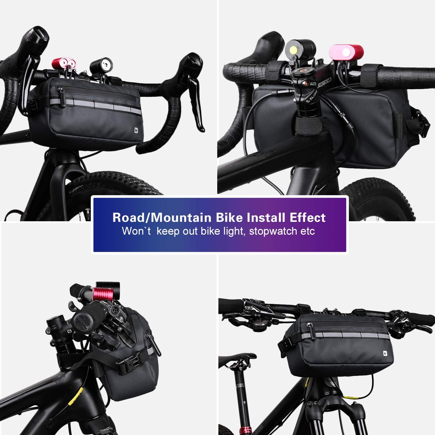 Rhinowalk Bike Bag, Bike Handlebar Bag, WaterproofBike Basket Bicycle Front Bag Shoulder Bag Waist Bag for Sport Bicycle Professional Cycling Accessories : Sports & Outdoors