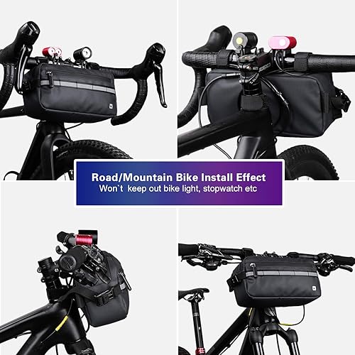 Miniatura 8 de Rhinowalk Bolsa de Bicicleta Impermeable, Bolsa de Manillar de Bicicleta, Bolsa de Cesta Frontal de Bicicleta, Bolsa de Hombro, Bolsa de Cintura