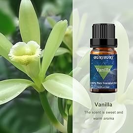 BURIBURI Vanilla Essential Oil, 100% Pure, Undiluted, Natural Aromatherapy Oil for Diffuser, Massage
