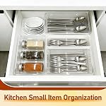 Drawer Organization System, 16 Pieces Storage Organizer in 4 Size Non-Slip Clear Plastic Compartment Inserts for Vanity Desk Office Kitchen Bathroom