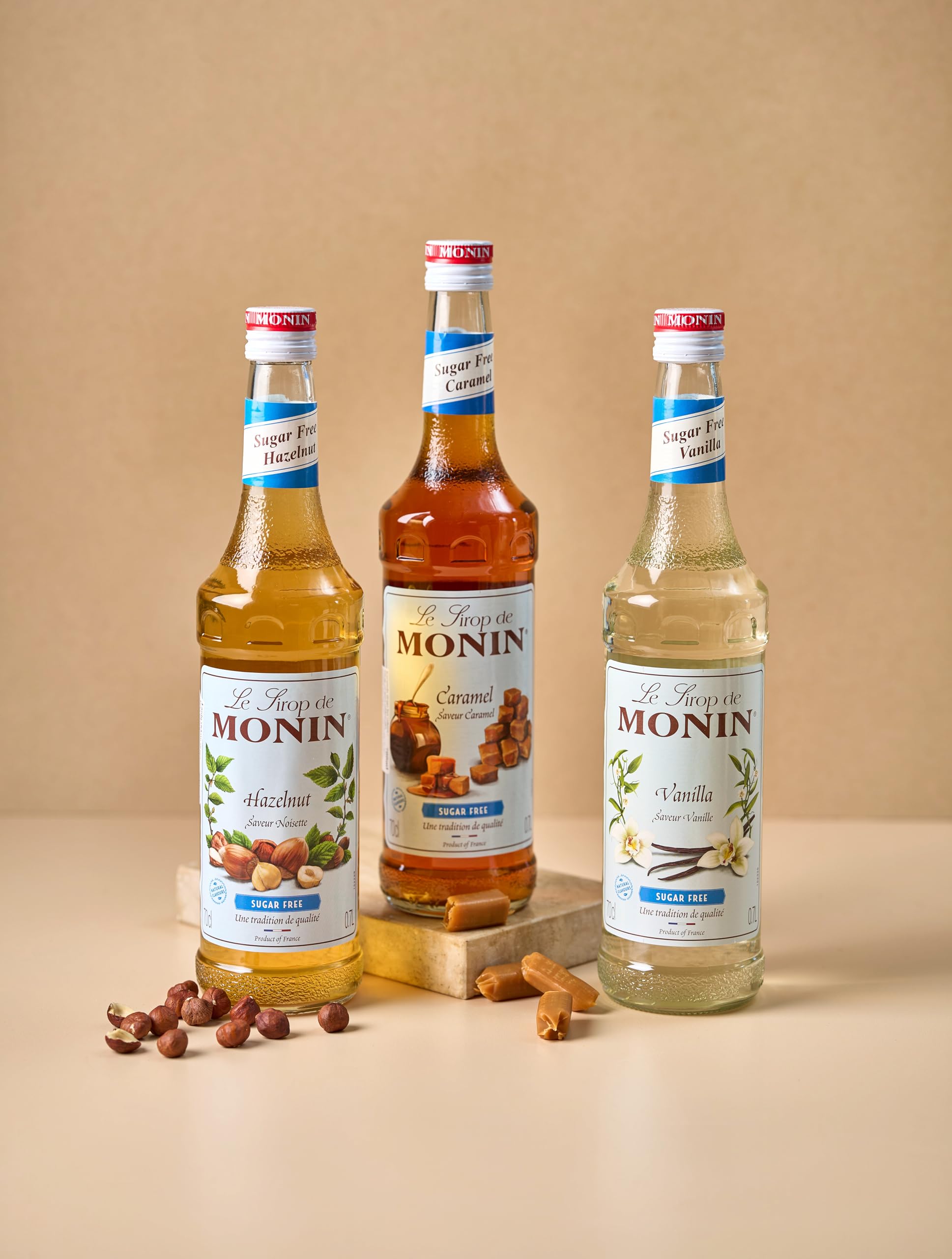 MONIN - Vanille Sans Sucre - Pour Café, Chocolat Chaud, Capuccino ou Latte - Arômes Naturels - Bouteille en Verre - 70 cl