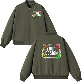 Customized Bomber Jacket Lightweight Casual Varsity Jacket Windbreaker Zip Up Coat with Pocket
