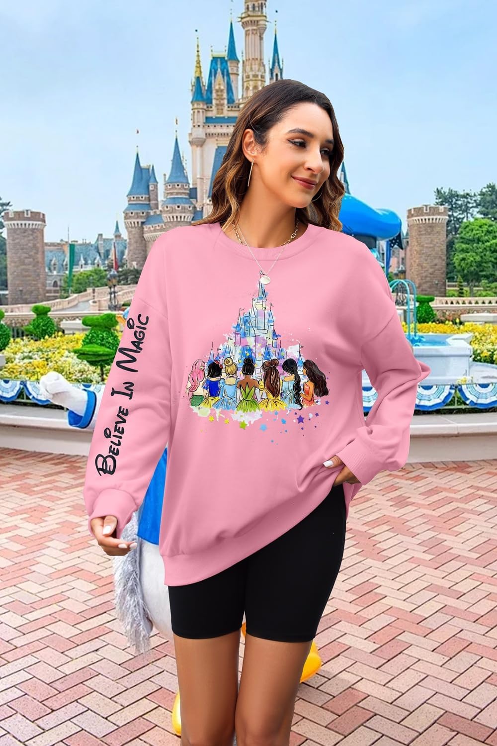 Magic Princess Sweatshirts Women Believe in Magic Sweater Fleece Princess Vacation Long Sleeve Pullover Top - Image 5