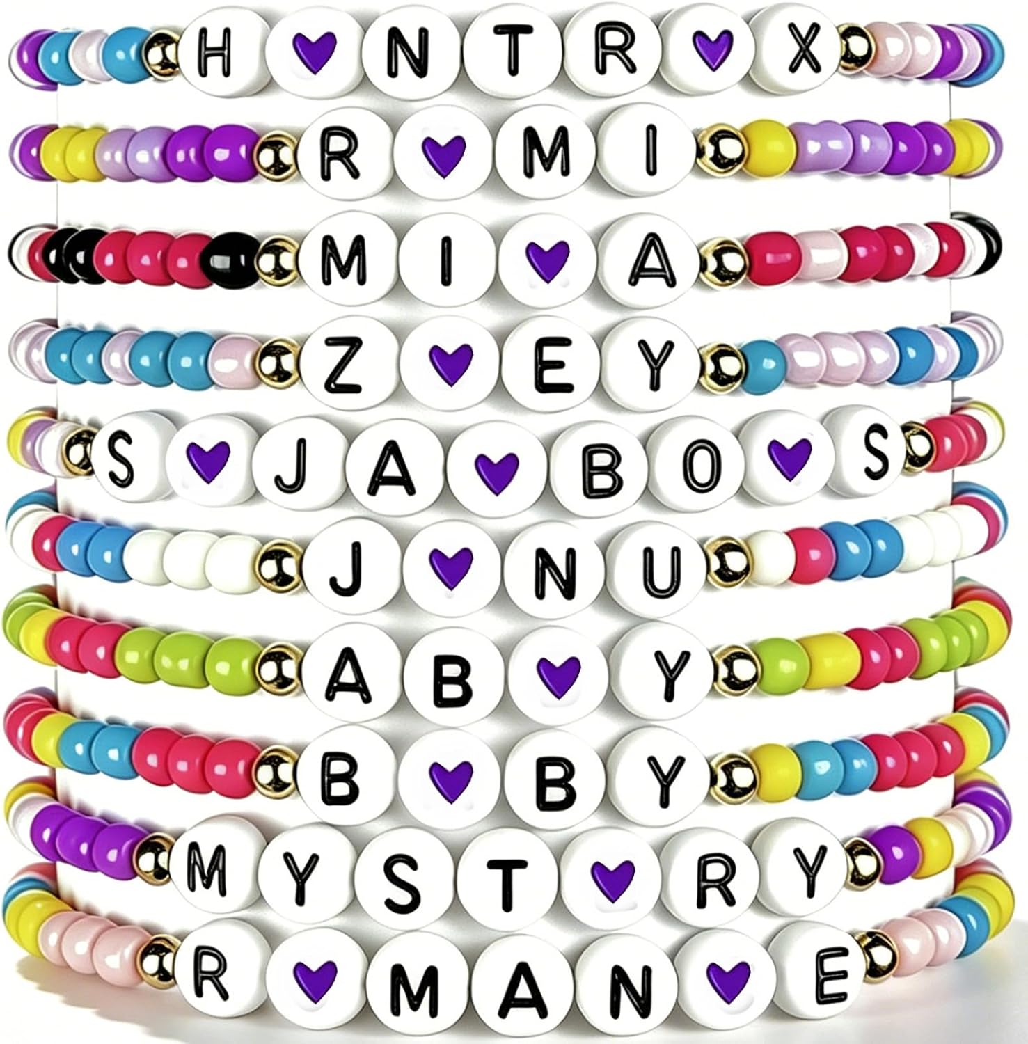 GLOONITY Korean Pop Demon H Bracelets with 1 Random Character Card, Korean Pop Merch, Ideal KPDH Gift for Fans on Christmas and Birthday Party, School Supplies, Cosplay Outfits Accessories