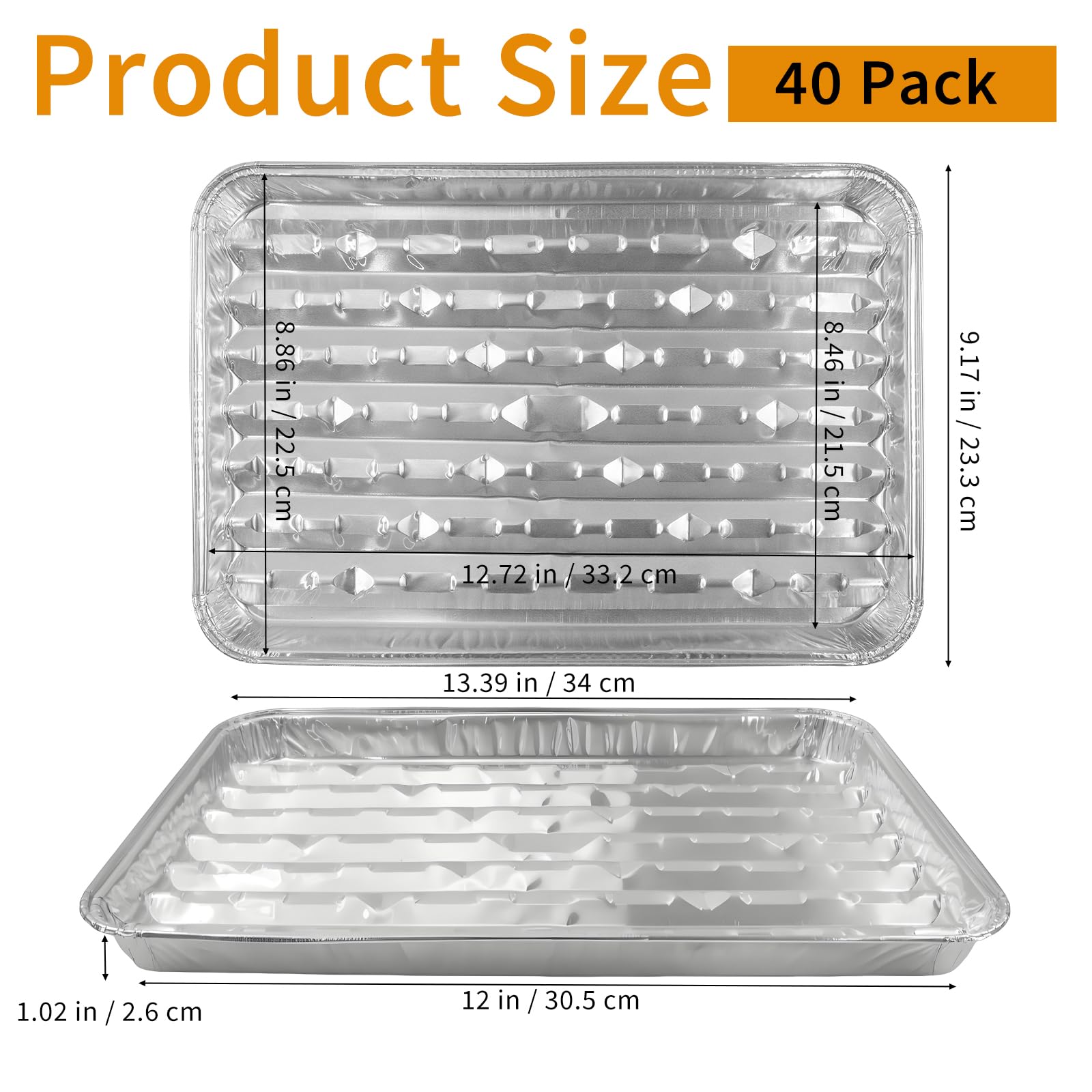 40 paquetes de sartenes extragrandes de papel de aluminio resistente, bandejas desechables para barbacoa, catering, perfectas para restaurantes de cangrejos de río de 12 x 9 pulgadas