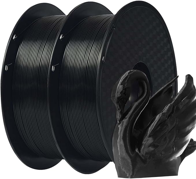 3D Printer Filament Bundle 2KG, Black PLA+ Filament 1.75mm 1kg(2.2lbs)...