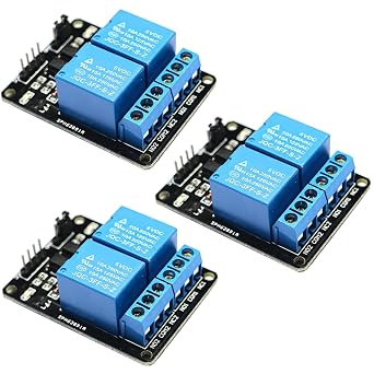 3pcs DC5V 2 Channel Relay Module with Optocoupler Low Level Trigger Expansion Board for ARM PIC AVR DSP JD-VCC Relay Switch AC250V10A DC30V10A Relay Control Module with Work Indicator