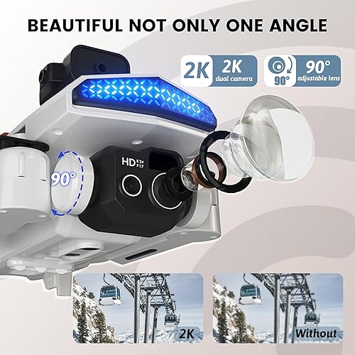 Miniatura 3 de El MINI Drone con doble cámara, Drone plegable y ligero para adultosniños, drones RC con posición de flujo óptico, avivodancia de obstáculos de 360,