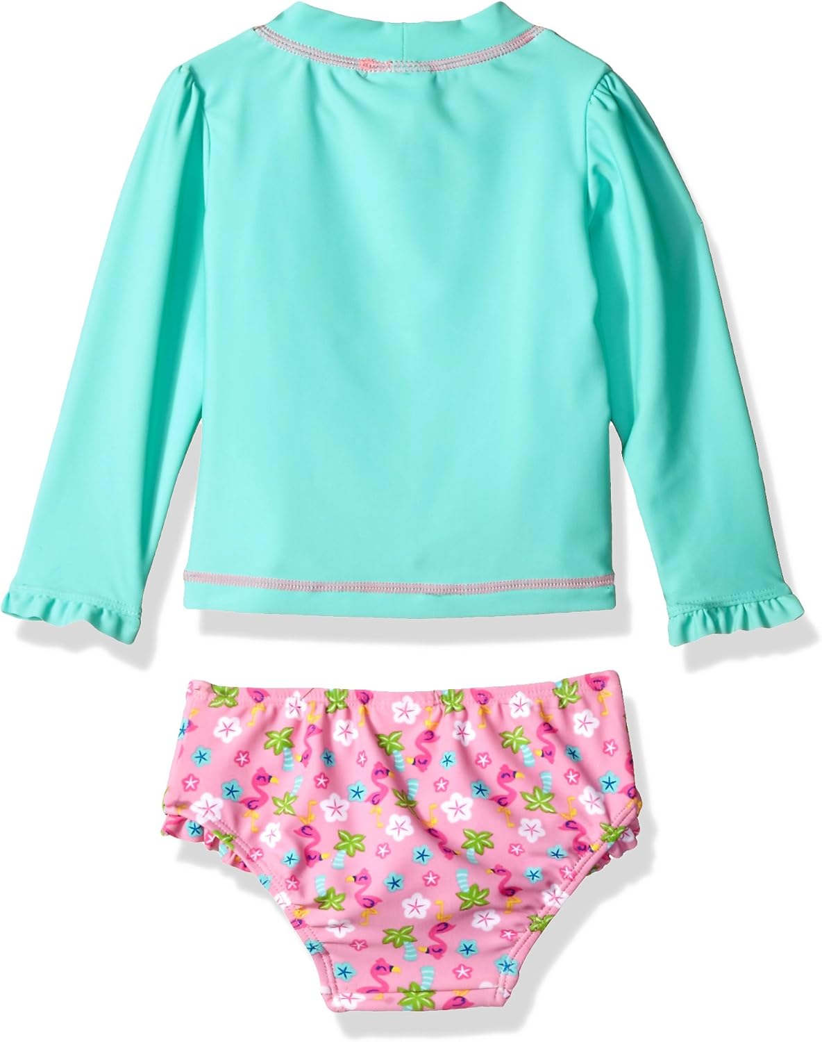 KIKO & MAX Girls Swim Suit Set with Long Sleeve Rashguard Swim Shirt