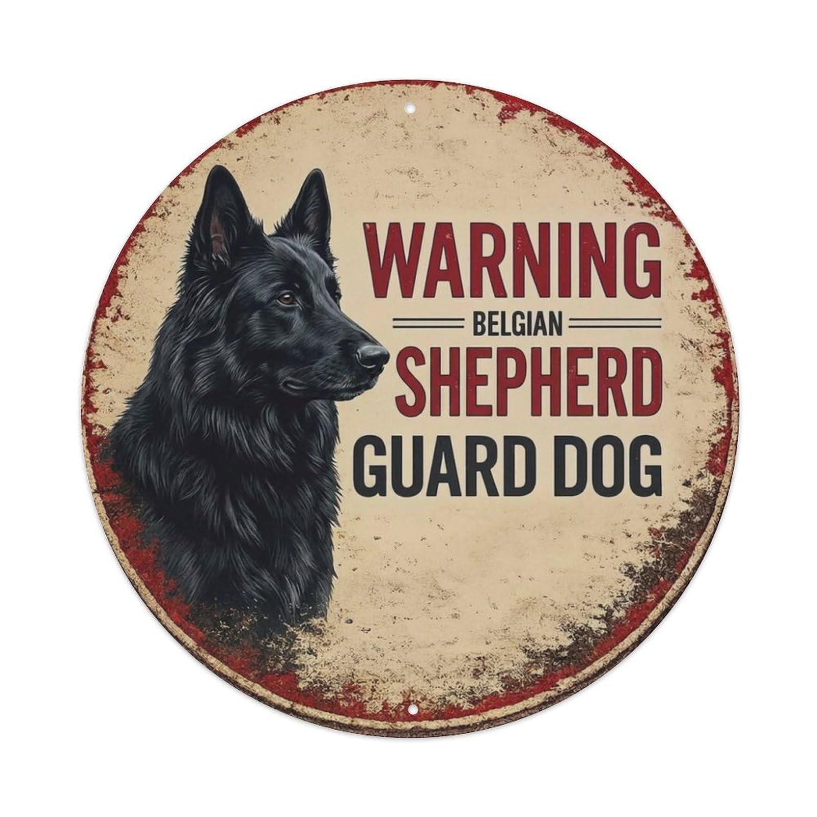 Tgrcjimh Style Metal Tin Sign Vintage Warning Belgian Shepherd