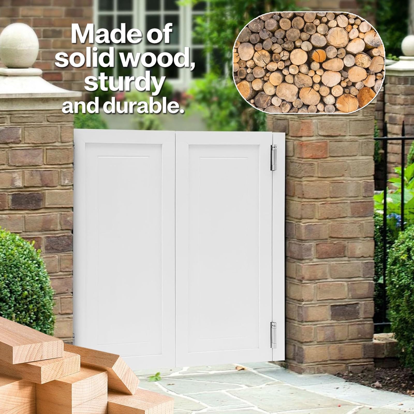 Porte battante en bois avec fermeture automatique, construction en bois massif pour cuisine, entrée et bar