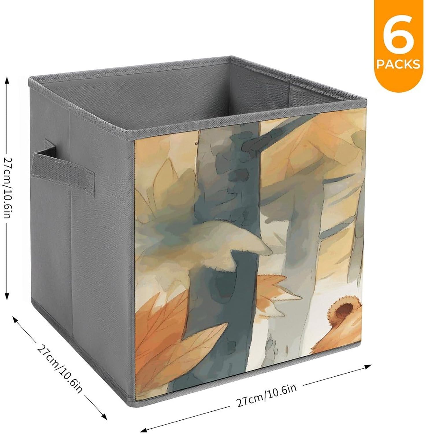 Multi Use Organizer Bins, Bear in Woods Printed Storage Bins, Foldable Storage Baskets Are Suitable For Bedrooms, Offices, And Cars