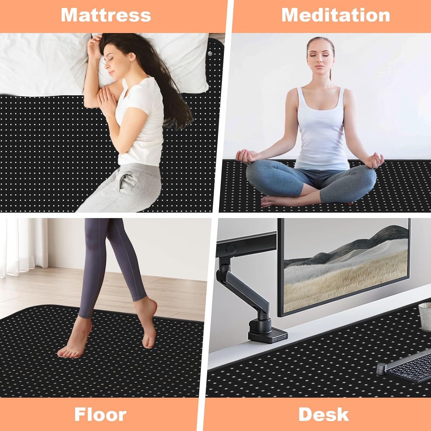 Grounding Mat for Bed,54 * 78 in Grounding Mat Queen Size with Grounding Tester,Grounding Mattress Pad for Improved Sleep (5478 in)