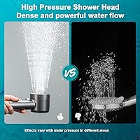 Vista 9 de Shower Head with Handheld, High Pressure Shower HeadS with Pause Switch 4 Spray Modes Filter Showerhead with 79 in Hose, Adhesive Wall Mount，Bracket