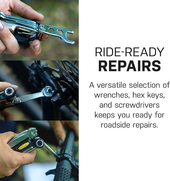 Topeak Alien II 31-Function Folding Bike Multi-Tool, Compact Two-Piece Design with Chain Tool, Tire Levers, Bottle Opener, Carry Bag, Chrome Vanadium Construction
