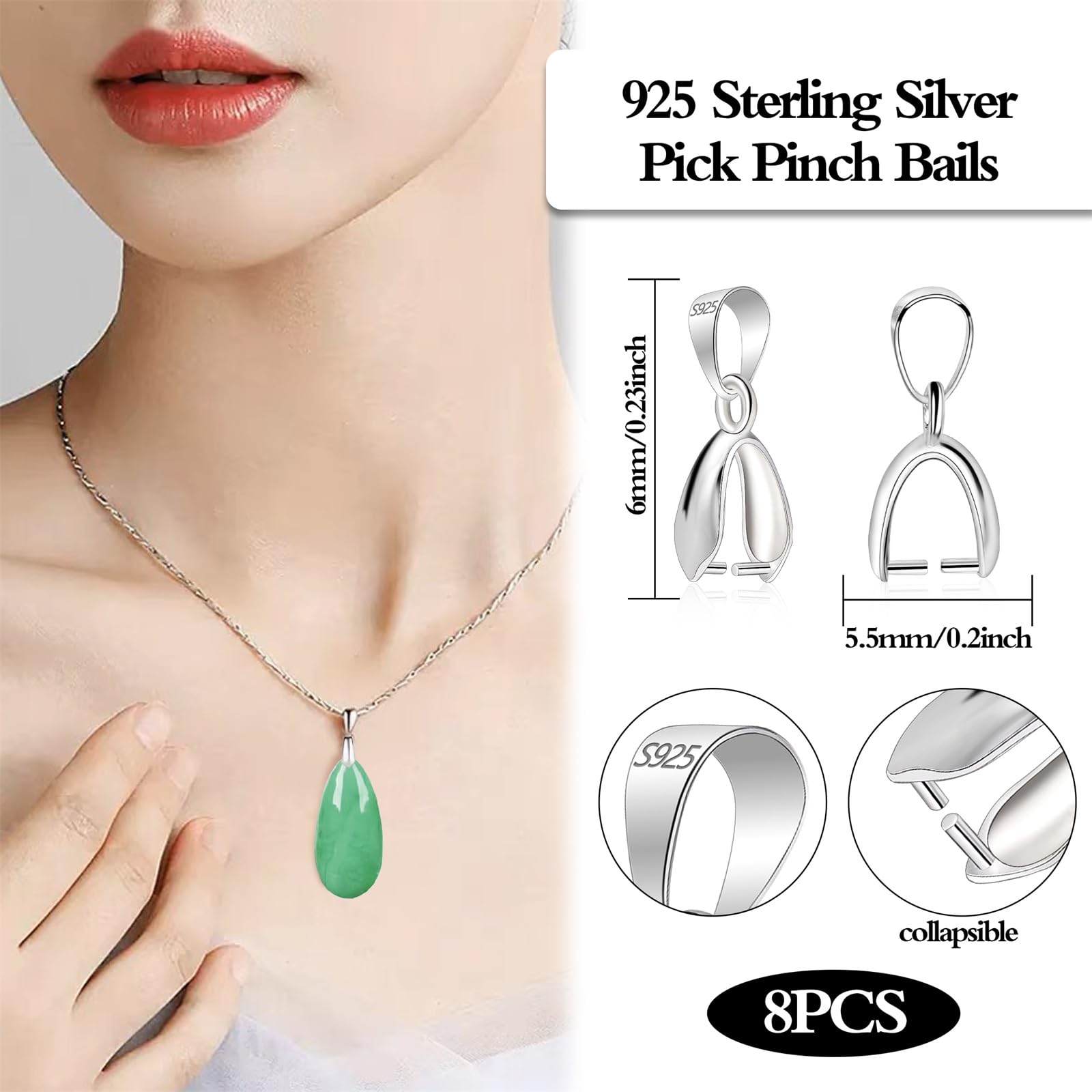 Ciondolo Collana Foglia Rubino in Argento Sterling - Italia