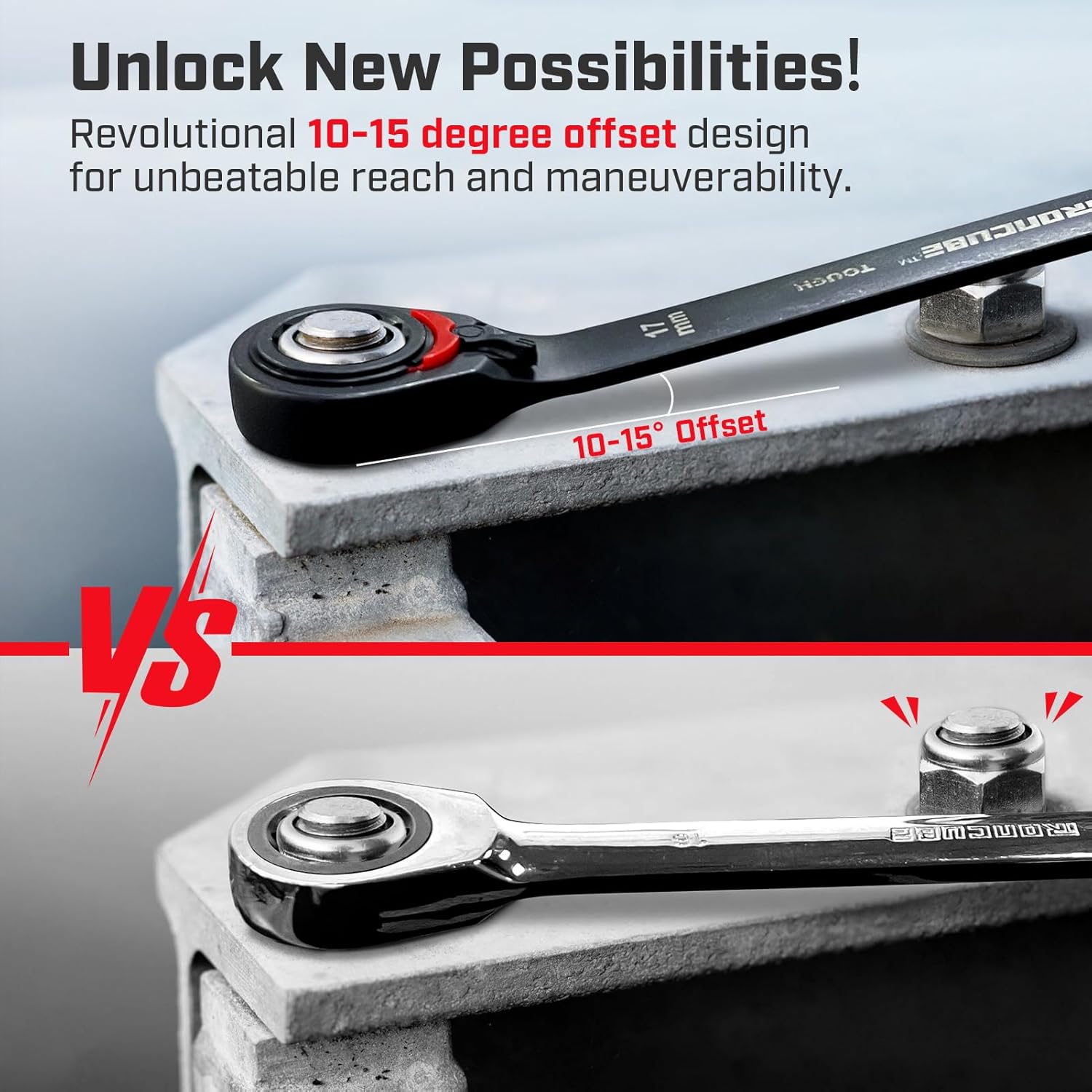 Reversible Ratcheting Wrench Set: 12-Piece Metric 8-19mm - Tough Black - Wax Canvas Storage Bag - Automotive and Motorcycle Repair Tools