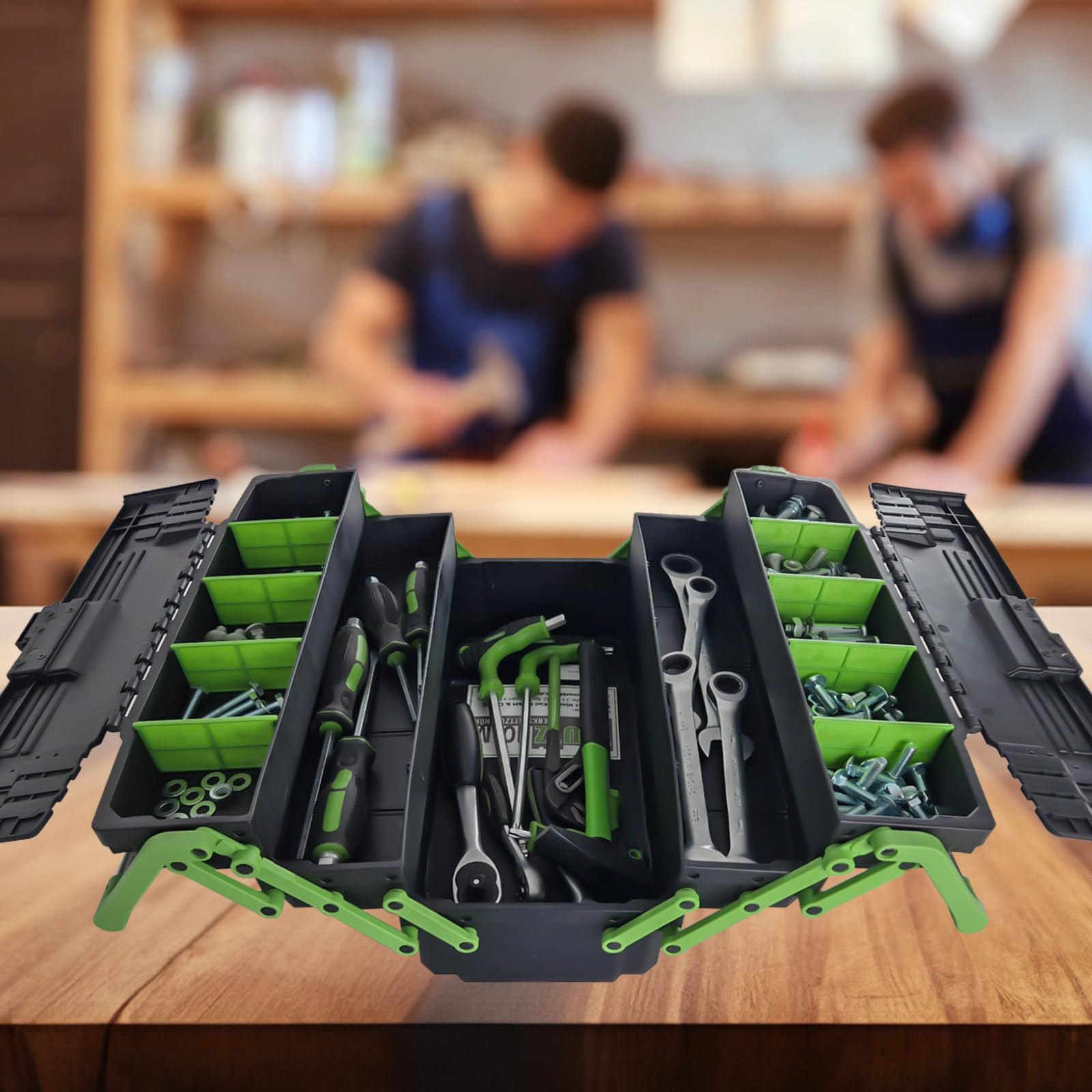 TRUTZHOLM Werkzeugkiste Werkzeugbox Werkzeugkoffer Werkzeugkasten Werkstattkiste Toolbox Organizer für Kleinteile Mehrzweckkoffer leer ca. 48x24x21 cm Aufbewahrungsbox