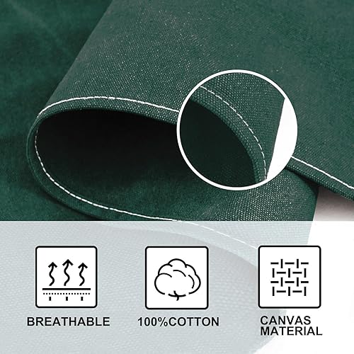 Miniatura 4 de Delantal de chef para hombres y mujeres, delantales de lona con 3 bolsillos traseros cruzados, delantal de trabajo resistente para cocinar