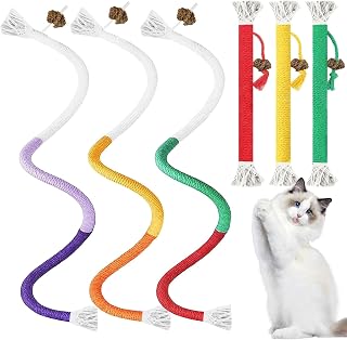 Cat Toys Cat Chew Toys, 6Pack cat Toys for Indoor Cats, cat Toys Interactive, Dental Care Chew Ropes with Cotton String, Fun Chew Sticks for Indoor Cats Playtime (6PCS)