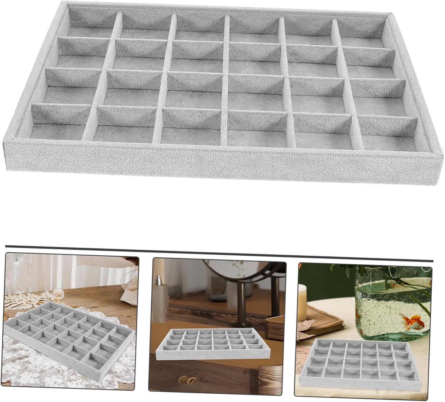 GALPADA Jewelry Drawer Organizer Ring Display Tray Earring Storage Organizer Trinket Tray Jewelry Display Plate