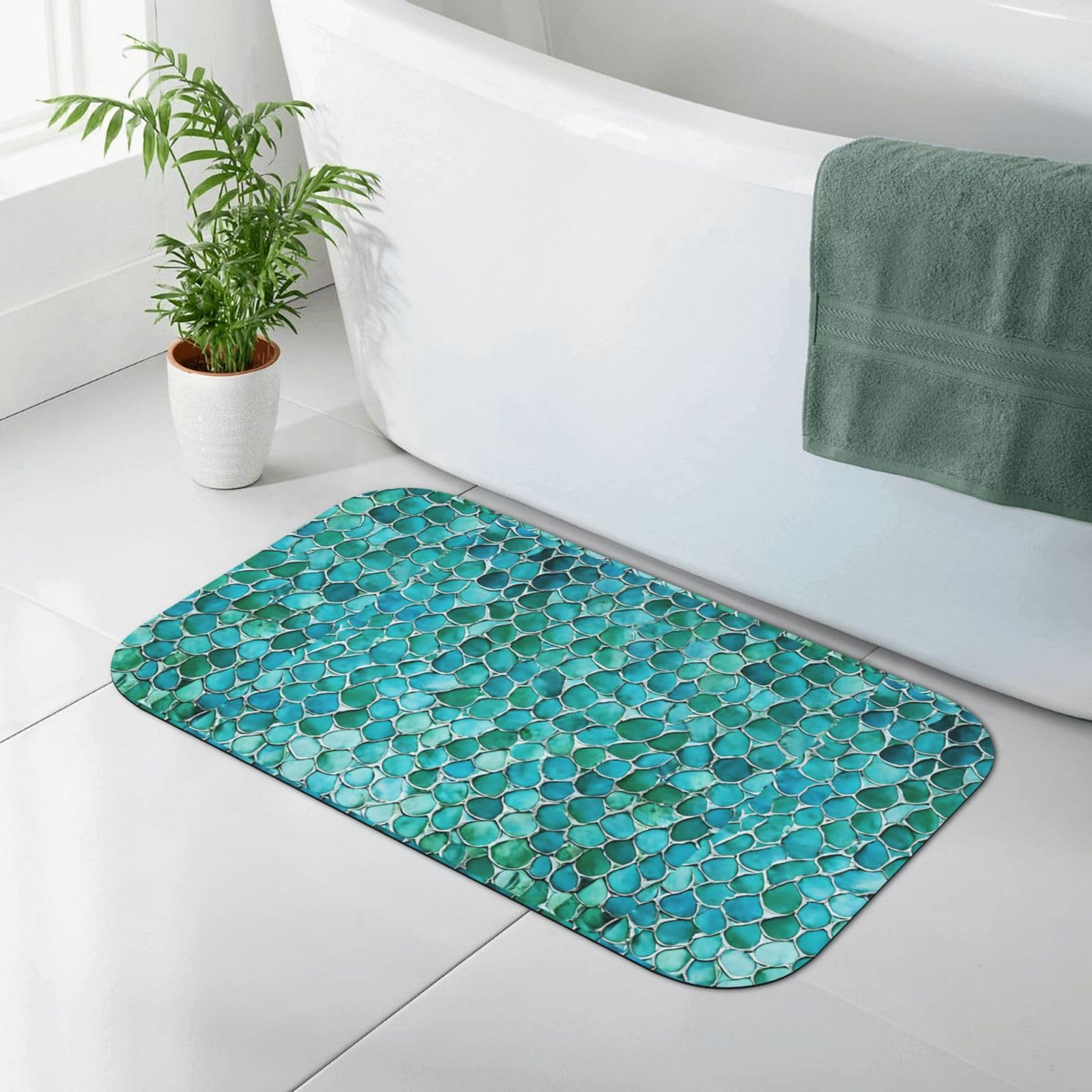 Tapis de salle de bain antidérapant en diatomée rose 80x50