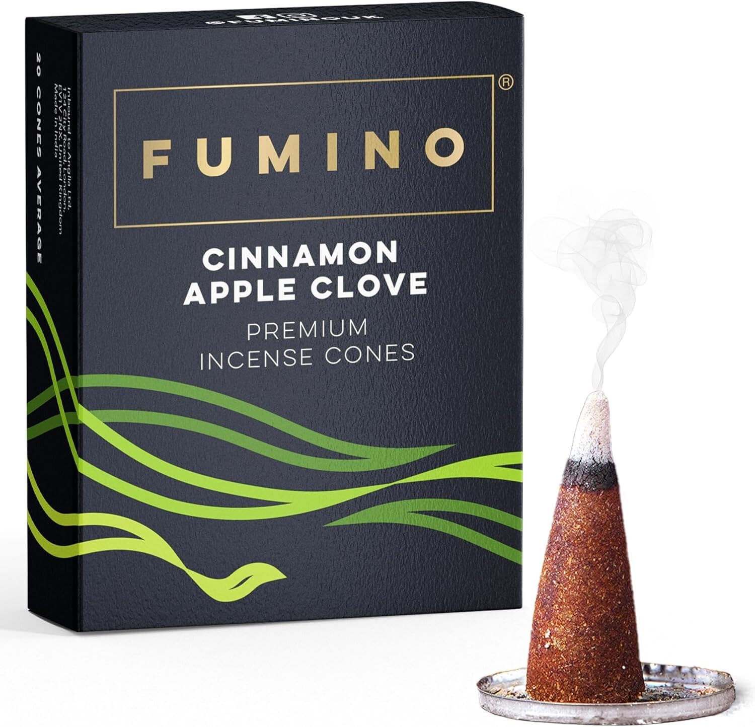 Fumino® Cinnamon Apple Clove Fresh Incense Cones 20 per Box Masala Agarbatti Joss Scent Fragrance for Relaxation and Meditation, Home and House Decor