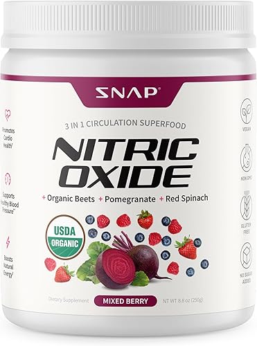 Vista 11 de Snap Supplements Polvo de raíz de remolacha orgánica, suplemento superalimenticio de óxido nítrico con remolacha, vitaminas B, granada y espinaca