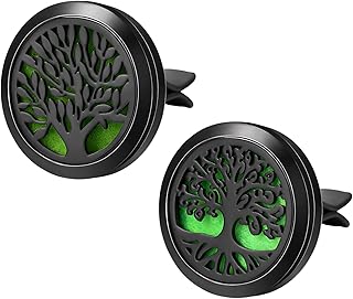 2PCS 30mm Car Diffuser Vent Clips, Tree of Life Aromatherapy Essential Oil Diffuser Locket