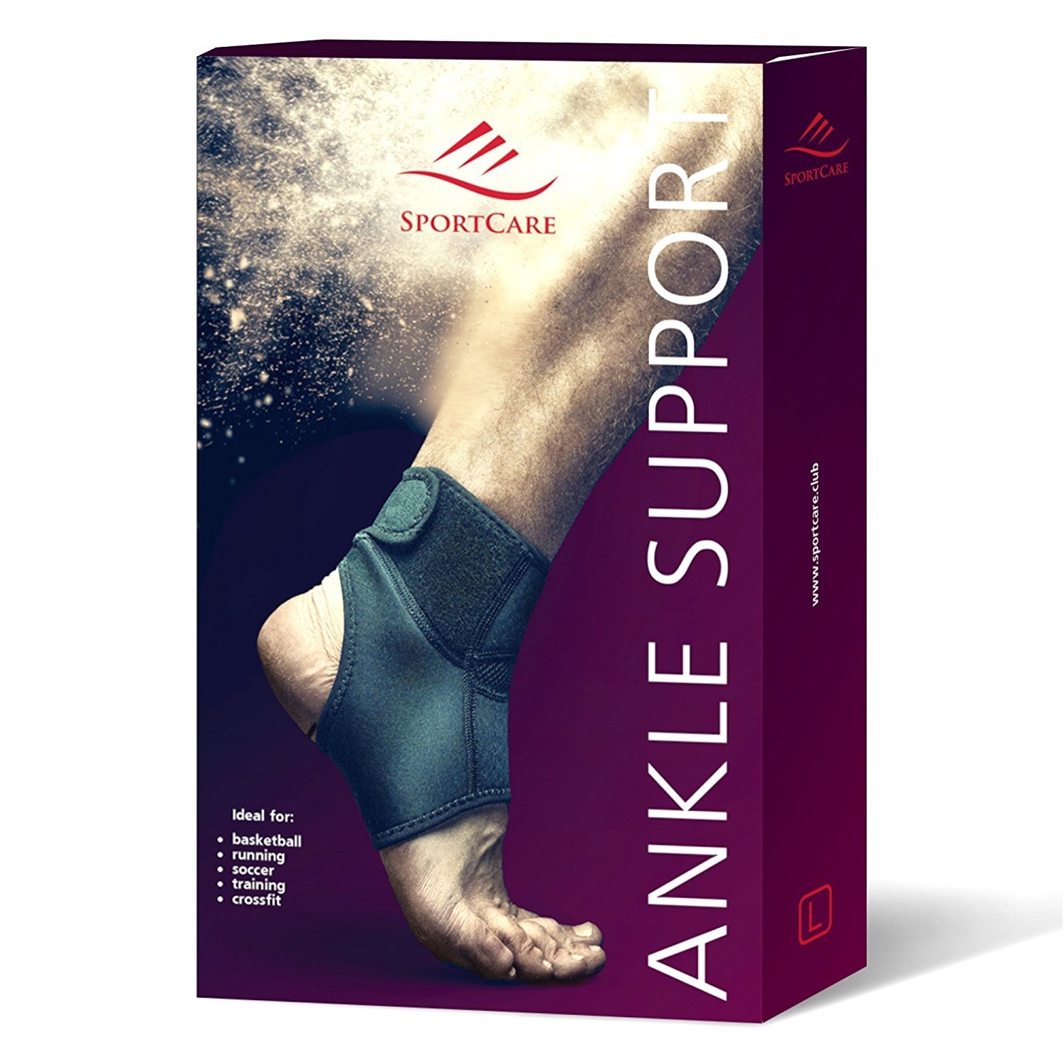 SportCare Ankle Support Brace with Elastic wrap, Good Sports Protection for Basketball, Running, Volleyball, Soccer and More!