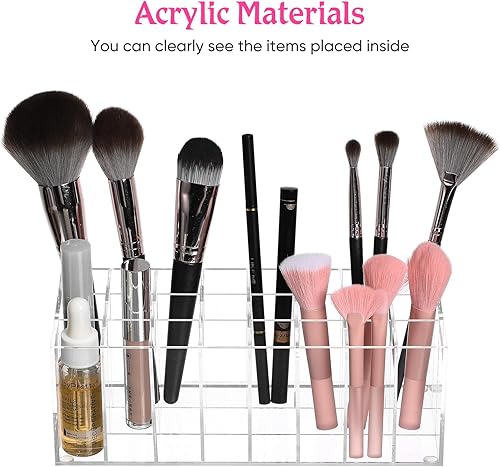 Miniatura 9 de CORHAD 24-grid Acrylic Desktop Lipstick and Eyebrow Pencil Holder Multipurpose Cosmetic Display Rack for Makeup Storage and Organization