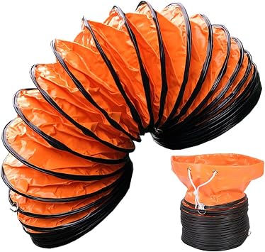 PVC Dryer Vent Hose with D-Shaped Rings, Flexible Dryer Duct and Dryer Exhaust Hose with Adjustable Rope for Attic Kitchens, Reinforced DesignL-10m/32.8ft,D-150mm/6in