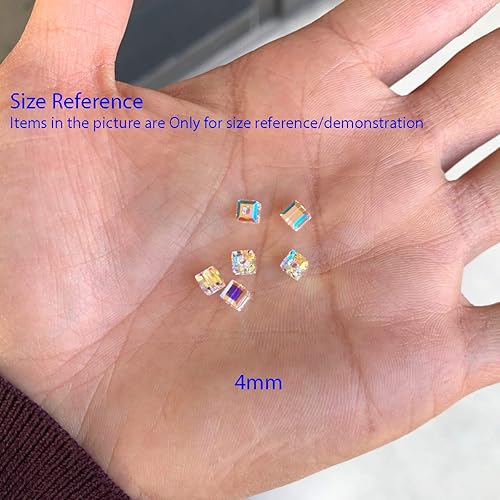 Miniatura 5 de 50 cuentas de cristal Adabele Austrian de 0.157 in (0.16 pulgadas) pequeñas facetadas sueltas cubo, transparentes AB compatibles con Swarovski para
