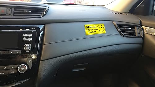Miniatura 6 de (Conjunto de 6) cartel de vinilo autoadhesivos "Smile You're On Camera", de 2 pulgadas x 4 pulgadas, LAMINADOS para una máxima protección y