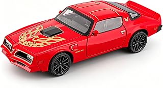 1:32 Pontiac Firebird Trans Am Diecast Car, Zinc Alloy Pull Back Model with Sound & Light, Collectible Toy, Birthday Gift for Kids & Adults, Red