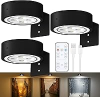 Vista 19 de 3-Pack Picture Lights for Wall, Rechargeable Battery Operated Led Painting Light with Remote Dimmable ＆ Timer, 3 Lighting Modes Magnetic Art Display