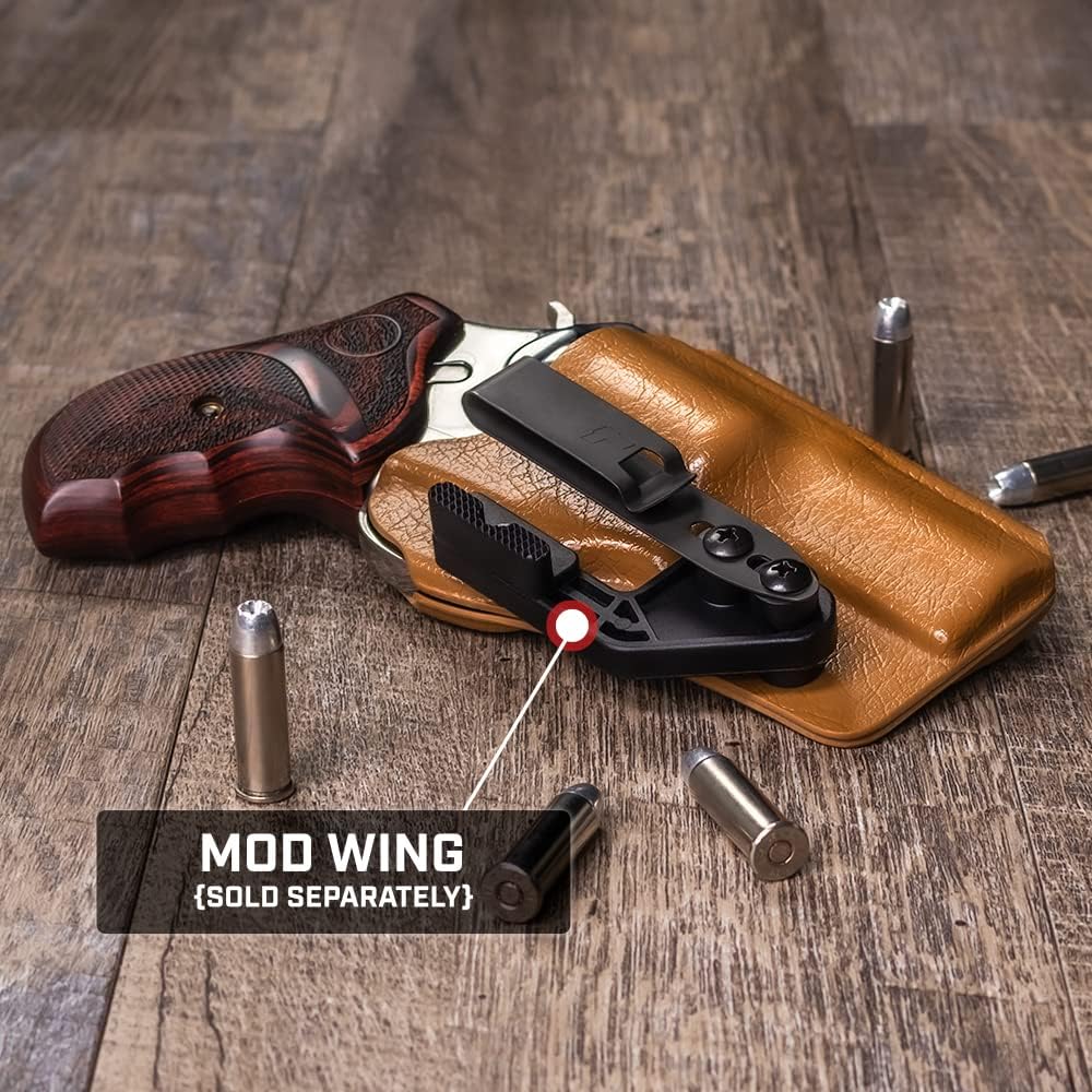 Tulster RATH IWB Kydex Revolver Holster fits: Smith & Wesson Bodyguard 1.9" .38 Special | Ambidextrous Inside The Waistband Appendix Concealed Carry