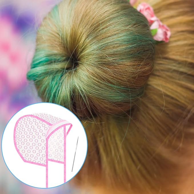 Kit de 3 sets para teñir cabello con gorros y herramientas miniatura 6