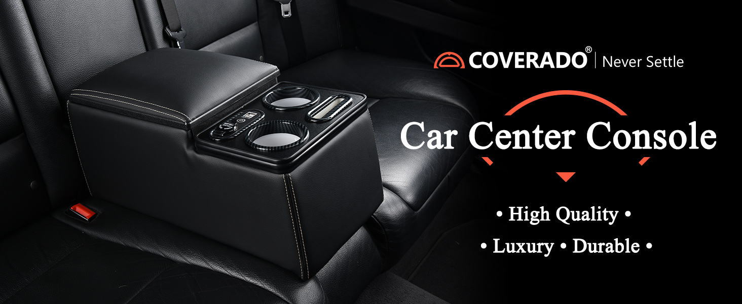 Coverado Car Center Console, Universal Rear Bench Seat Consoles, Truck Seat