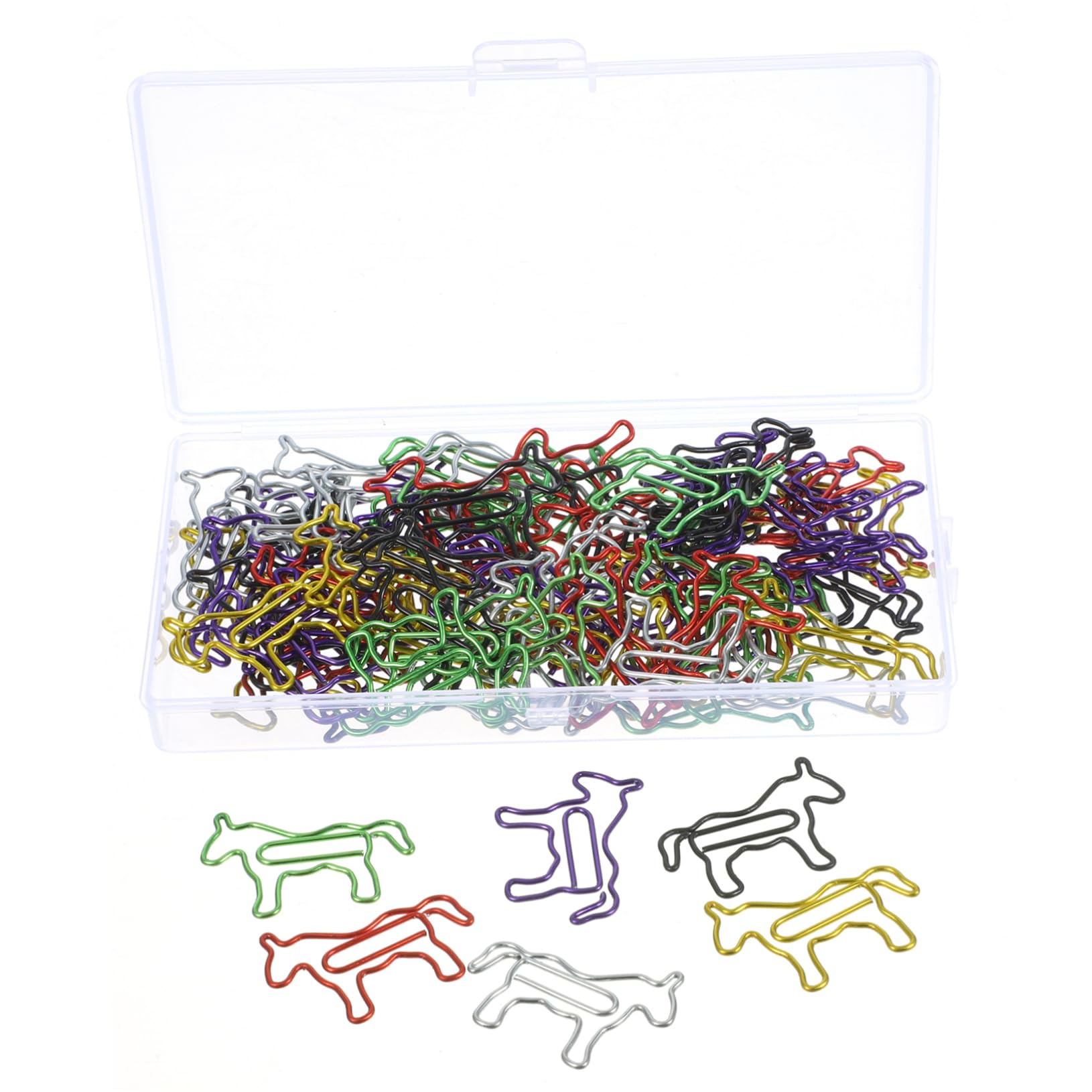 5 Ensembles Trombones Métalliques Colorés Forme De Poney Lot De Accessoires Pratiques Pour Documents Photos Et Notes Clips Amusants Pour École 80 Pièces * 5