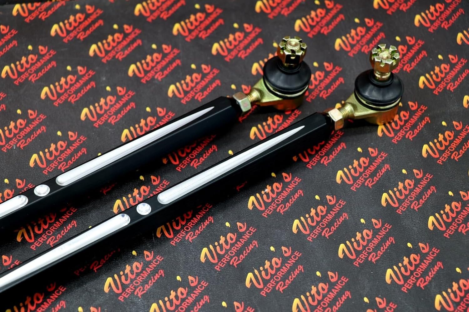 2 x Vito's fits Yamaha Banshee BILLET BLACK tie rods + 4 ball joints +0"