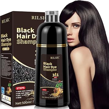 Black Hair Dye Shampoo 3 in 1, Black Hair Color Shampoo, Grey Attack
